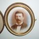Antique C1860 - 1890 Vitrified Photography Gentlemans Photo On Porcelain In Case Victorian photo 1