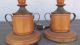 Mid Century Modern Danish Wood And Brass Table Lamps Mid-Century Modernism photo 2