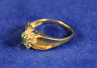 Antique Victorian 10k Diamond Emerald Elegant Ring Unique Item Not Scrap Bullion photo