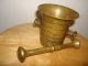 Vtg Pharmacy Heavy Solid Brass Mortar And Pestle Medical Brass Apothecary Primitives photo 2
