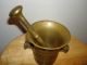 Vtg Pharmacy Heavy Solid Brass Mortar And Pestle Medical Brass Apothecary Primitives photo 4