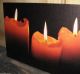 Pillar Candles Lighted Canvas Picture Primitive Christmas Fireplace Mantel Decor Primitives photo 2