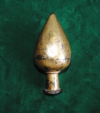 Antique Rare Islamic Monumental Ottoman Gold Gilt Copper Tombak Finial Standard photo