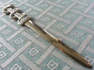 Antique Royal Pharmacy Brass Letter Opener Knife / Dagger photo