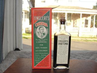 Englert ' S Okatona Early 1900s Medicine Bottle With Label Laurelton Nj With Box photo