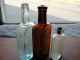 Bottle Of 3 Amber & Aqua Parkers & Imperial Hair Medicine Bottles Mold Blown Bottles & Jars photo 1