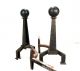 Antique Arts & Crafts Mission Cast Iron Ball Top Andirons Bradley & Hubbard Co. Fireplaces & Mantels photo 2