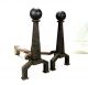 Antique Arts & Crafts Mission Cast Iron Ball Top Andirons Bradley & Hubbard Co. Fireplaces & Mantels photo 3