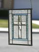 Clear Cross Contemporary Stained Glass Window Panel - Clear Beveled Cross 1940-Now photo 1