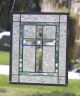 Clear Cross Contemporary Stained Glass Window Panel - Clear Beveled Cross 1940-Now photo 3