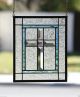 Clear Cross Contemporary Stained Glass Window Panel - Clear Beveled Cross 1940-Now photo 8