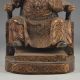 Asian Camphorwood Old Handwork Gold - Plating Carving Emperor Dragon Statue Decor Buddha photo 3