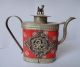 Chinese Handwork Inlay Lizard Butterfly Red Flower Porcelain Dog Teapot Teapots photo 2