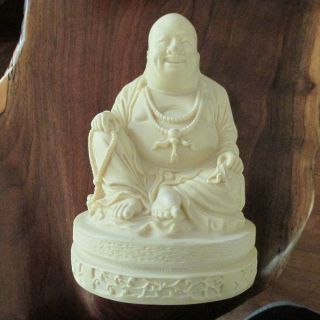 Antique Chinese Carving Okimono Buddha photo