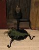 Black Wrought Iron Candle Holder Stick 18th C Civil War Era Style+candle Primitives photo 3