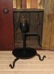 Black Wrought Iron Candle Holder Stick 18th C Civil War Era Style+candle Primitives photo 5