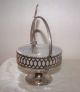 Dainty Antique Sterling Silver Serving Bowl W/ Handle/piercings & Embossment/ Bowls photo 1