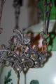 Antique (art Nouveau) Iron/brass Floral Hanging Oil Lamp Chandeliers, Fixtures, Sconces photo 9