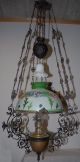 Antique (art Nouveau) Iron/brass Floral Hanging Oil Lamp Chandeliers, Fixtures, Sconces photo 7