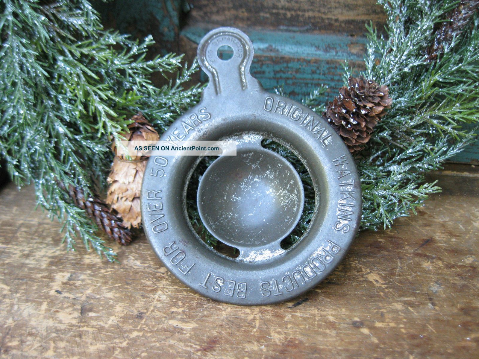 Antique Tin Egg Separator Advertising Watkins Primitives photo