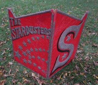 Vintage 40 ' S Stardusters Big Band Music Stand Sign Cover Swing Era Stage Old photo