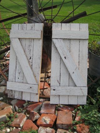 Reclaimed Barn Wood Primitive Shutters Antique Country Rustic Patina Amazing photo