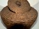 19th C Woven Basket,  Northeast,  Penobscot,  Ash,  Sweet Grass,  Carved Handle,  8 