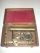 Early Antique 19th Century Brass Travelling Microscope In Mahogany Case Other photo 2