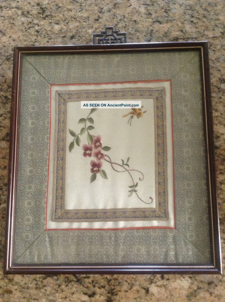Antique Chinese Framed Textile Art Robes & Textiles photo