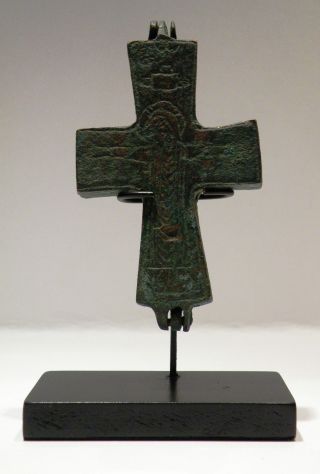 Byzantine Bronze Double Cross / 5 Th - 6th A.  D. photo