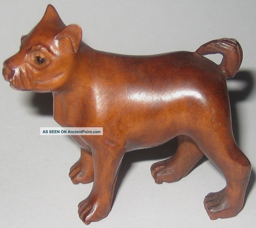 Lovely Boxwood Netsuke: Standing Dog Snuff Bottles photo
