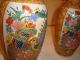 Vintage Satsuma Moriage Vases Parrots W/gold Gilt Beadwork Vases photo 3