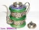 Chinese Handwork Old Green Jade Bracelet Inlay Tibet - Silver Dragon Teapot Monkey Teapots photo 1