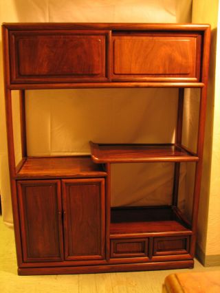 Japanese Rosewood Open - Shelf Cabinet C1900 To Early 20th Century photo