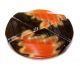 Vintage Large Celluloid Black And Dark Muted Orange Patterned Button 2” Diameter Buttons photo 3