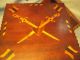 Antique Inlaid Crossed Swords & Heart Wooden Box Shield Boxes photo 2