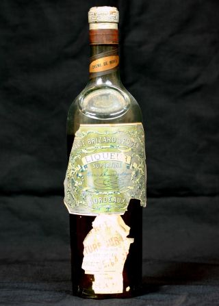 1884 Antique Bottle Marie Brizard & Roger Creme De Moka Bordeaux Seal photo