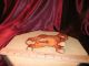 6 Inch Vintage Hand Carved Wood Dog Spaniel Carved Figures photo 2