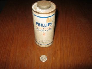 Vtg Phillips Milk Of Magnesia Tooth Powder Antique Tin Still With Product photo