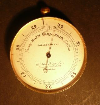 19th Century Antique Traveling Pocket Barometer,  Gilt Brass. . . . . . . . . . . .  Ref.  5417 photo