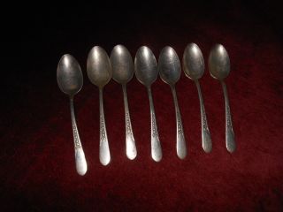 7 - 1941 Wm Rogers Silverplate Teaspoons Priscilla Lady Ann Replacement Crafts photo