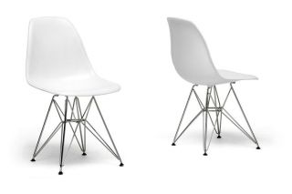 Reduced: 2 Eames Style Side Chairs W Chrome Base photo