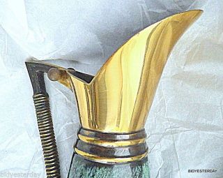 Mid - Century Modern Abada Israel Brass Metal Pitcher Ewer W/handle Signed photo