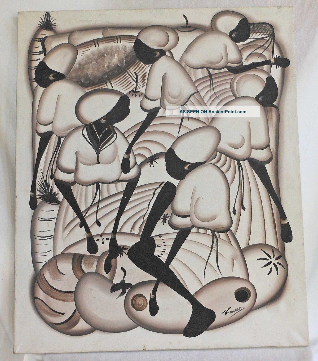 Painting Haitian Black And White Romara Monochromatic Melons Modernist Mid-Century Modernism photo