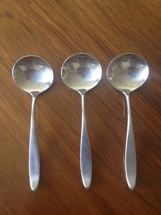 3 Towle Lauffer Norway Stainless Design 2 Soup Spoons Eames Dansk Era 2 photo
