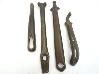 Antique Old Metal Cast Iron Stamped Mw19 Cs 64 Woodstove Lid Lifters Handles photo