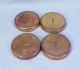 4 Smokey Mother Of Pearl & Brass Drum Buttons Victorian Historical Clothing Buttons photo 5
