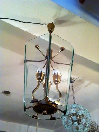 Antique Mid Century Chandelier At Fontana Arte Ceiling Lamp Pietro Chiesa photo