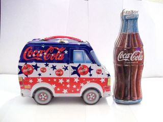 Coca - Cola Tin Van - Coca - Cola - Big Coca Cola Bottle - Small Coca - Cola Bottle In Case photo
