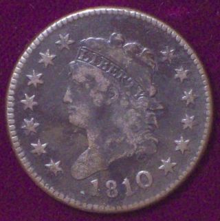 1810 Over 09 10/9 Clear Overdate Vf Classic Head Large Cent S - 281 Us Colonial photo